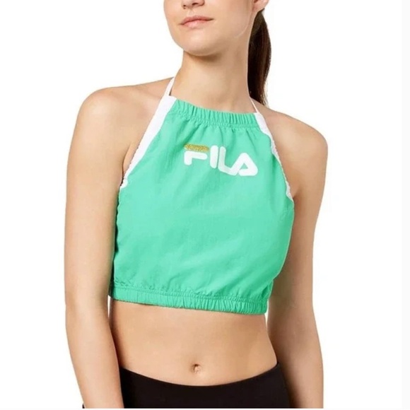 Fila Mina Halter Tank Top in Cockatoo Green Mint - Picture 1 of 3